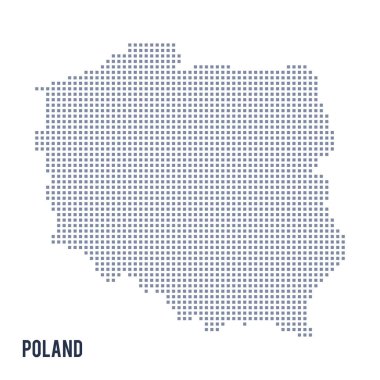 Vektör piksel beyaz arka plan üzerinde izole Polonya Haritası