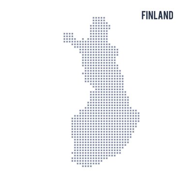Vektör piksel beyaz arka plan üzerinde izole Finlandiya Haritası