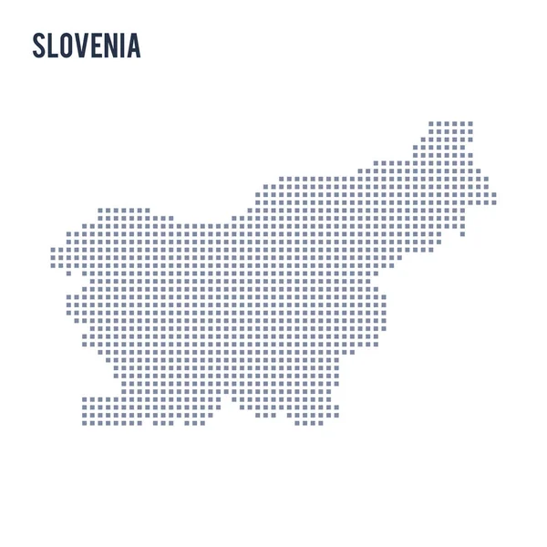 Vector χάρτη pixel της Σλοβενίας που απομονώνονται σε λευκό φόντο — Διανυσματικό Αρχείο