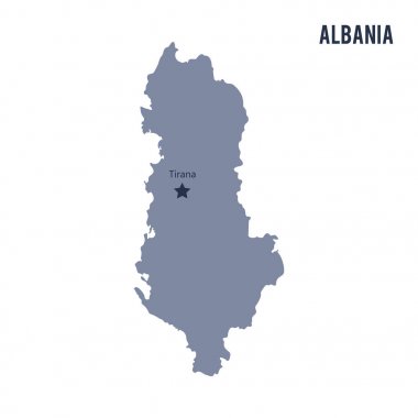Vektör harita Arnavutluk beyaz arka plan üzerinde izole.
