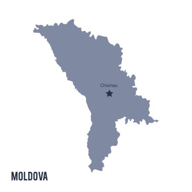 Beyaz arka plan üzerinde izole Moldova Haritası vektör.