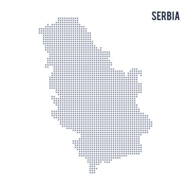 Beyaz arka plan üzerinde izole Sırbistan vektör noktalı Haritası .