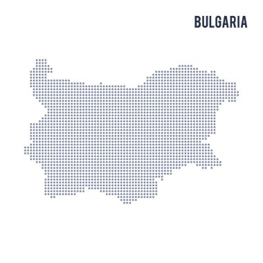 Vektör noktalı beyaz arka plan üzerinde izole Bulgaristan Haritası .