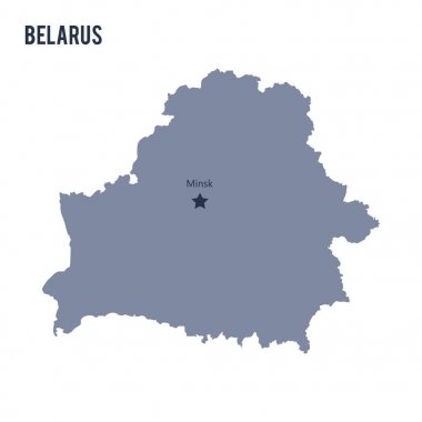 Vektör izole beyaz arka plan üzerinde Beyaz Rusya Haritası.