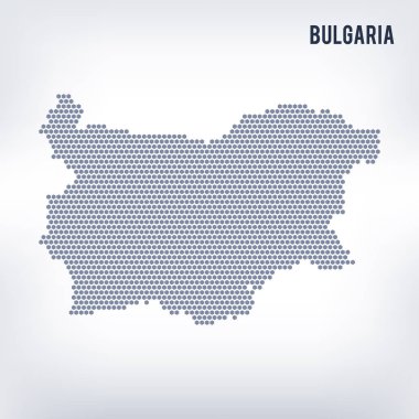 Vektör altıgen Bulgaristan Haritası üzerinde gri bir arka plan