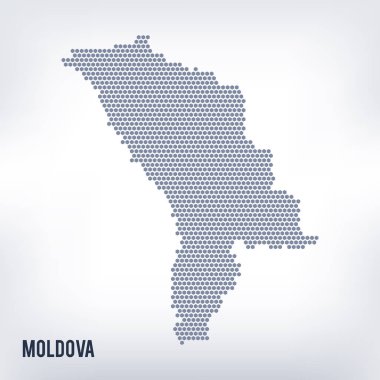 Vektör altıgen Moldova Haritası üzerinde gri bir arka plan