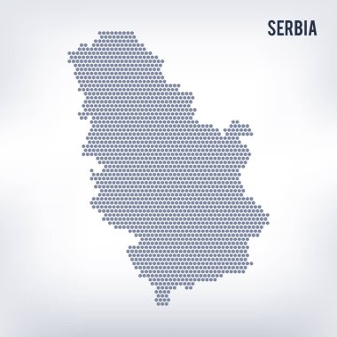 Gri bir arka plan üzerinde vektör altıgen harita Sırbistan