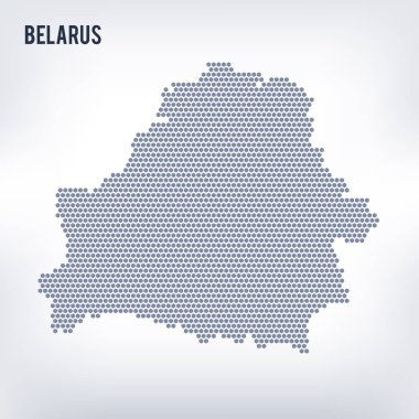 Vektör altıgen haritada gri bir arka planda Beyaz Rusya