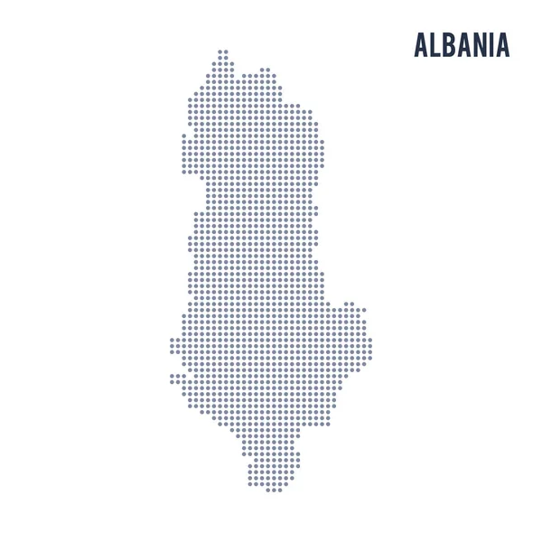 Διάστικτο χάρτη φορέα της Αλβανίας που απομονώνονται σε λευκό φόντο . — Διανυσματικό Αρχείο