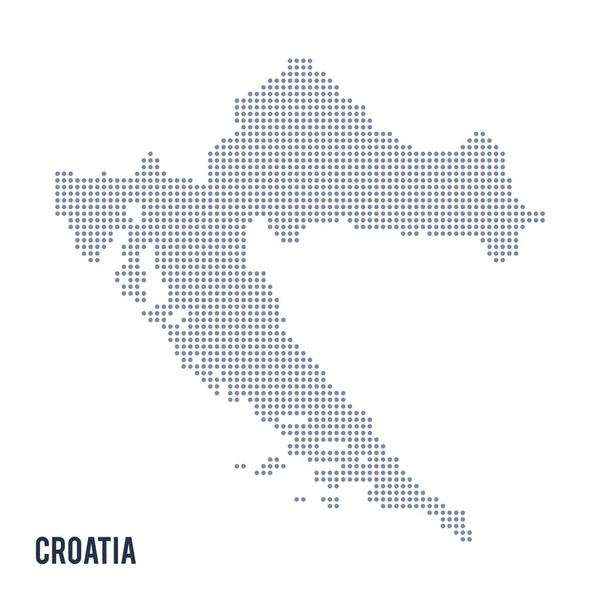 克罗地亚孤立在白色背景上的矢量虚线的地图 . — 图库矢量图片