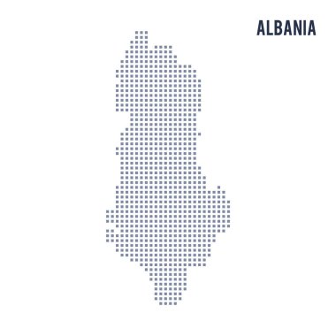 Vektör piksel beyaz arka plan üzerinde izole Arnavutluk Haritası
