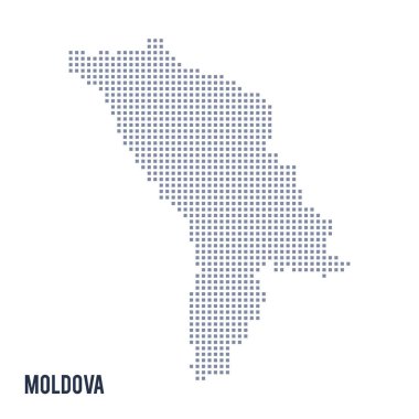 Vektör piksel beyaz arka plan üzerinde izole Moldova Haritası