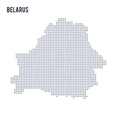 Vektör piksel beyaz arka plan üzerinde izole Beyaz Rusya Haritası