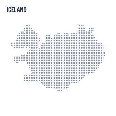 Vektör piksel beyaz arka plan üzerinde izole İzlanda Haritası