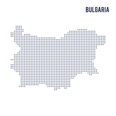 Vektör piksel beyaz arka plan üzerinde izole Bulgaristan Haritası