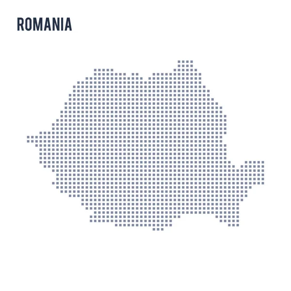 Vektör piksel beyaz arka plan üzerinde izole Romanya Haritası