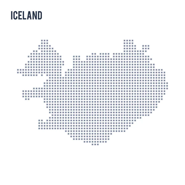 Vektör piksel beyaz arka plan üzerinde izole İzlanda Haritası