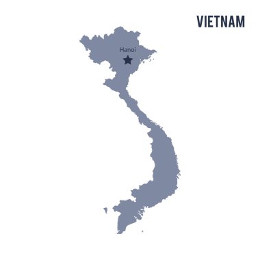 Beyaz arka plan üzerinde izole Vietnam Haritası vektör.