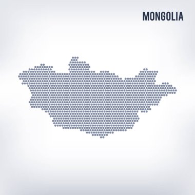 Vektör altıgen Moğolistan haritası üzerinde gri bir arka plan