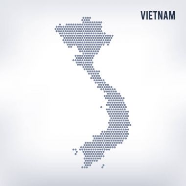 Vektör altıgen Vietnam Haritası üzerinde gri bir arka plan