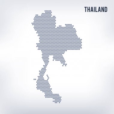 Vektör altıgen Tayland Haritası üzerinde gri bir arka plan