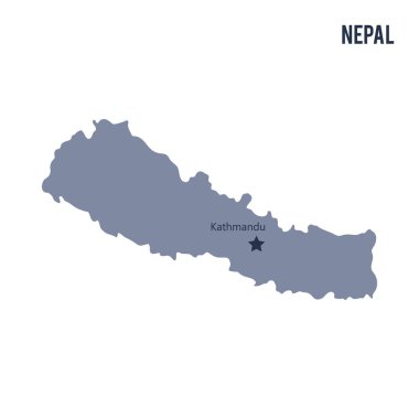 Beyaz arka plan üzerinde izole Nepal Haritası vektör.