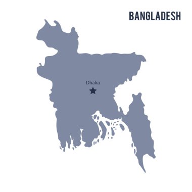 Beyaz arka plan üzerinde izole Bangladeş Haritası vektör.
