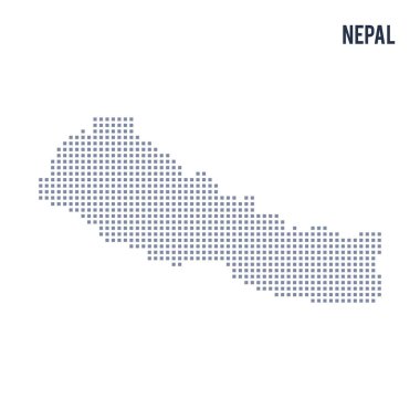 Vektör piksel beyaz arka plan üzerinde izole Nepal Haritası