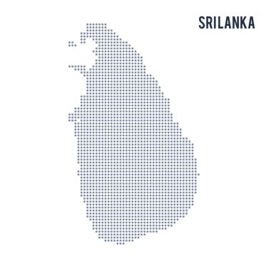 Beyaz arka plan üzerinde izole Sri Lanka Haritası noktalı vektör .