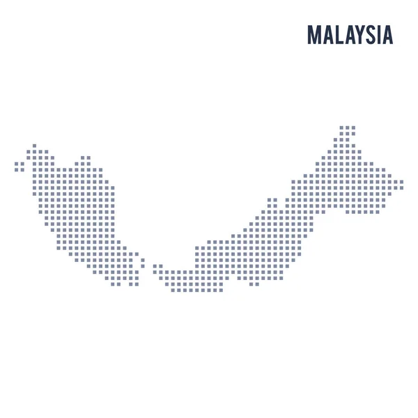 Vector pixel map of Malaysia isolated on white background — Stock Vector