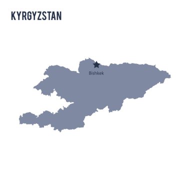Beyaz arka plan üzerinde izole Kırgızistan Haritası vektör.