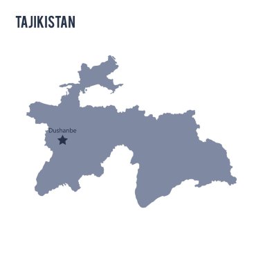 Beyaz arka plan üzerinde izole Tacikistan Haritası vektör.