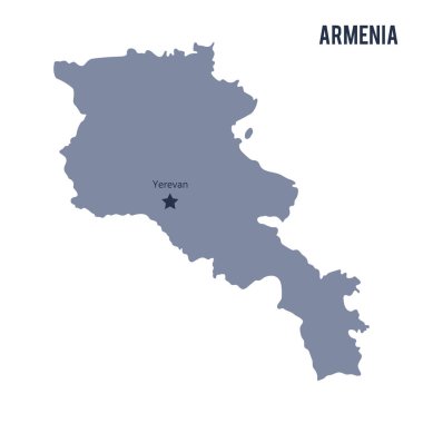 Beyaz arka plan üzerinde izole Ermenistan vektör harita.