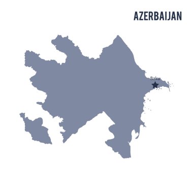 Beyaz arka plan üzerinde izole Azerbaycan Haritası vektör.