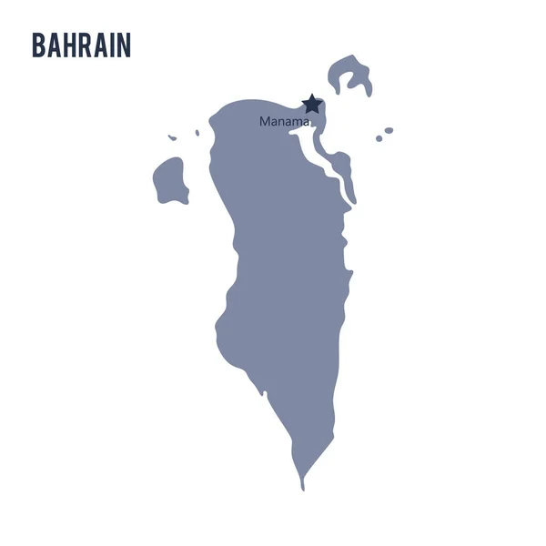 Mappa vettoriale del Bahrein isolata su sfondo bianco . — Vettoriale Stock