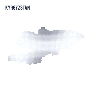 Vektör noktalı beyaz arka plan üzerinde izole Kırgızistan Haritası .
