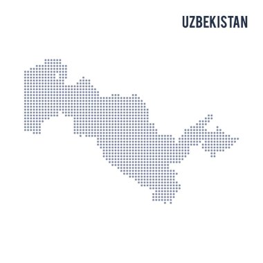 Vektör noktalı beyaz arka plan üzerinde izole Özbekistan haritası .