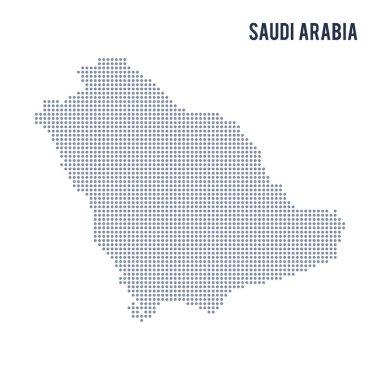 Vektör harita Suudi Arabistan beyaz arka plan üzerinde izole noktalı .
