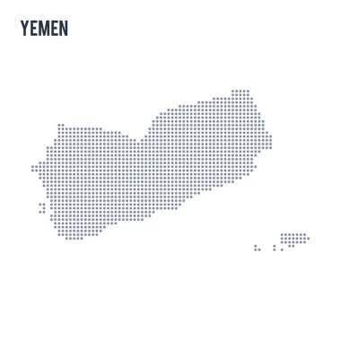 Beyaz arka plan üzerinde izole Yemen vektör noktalı Haritası .