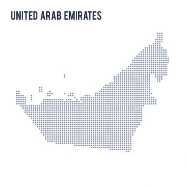 Birleşik Arap Emirlikleri beyaz arka plan üzerinde izole Haritası noktalı vektör .