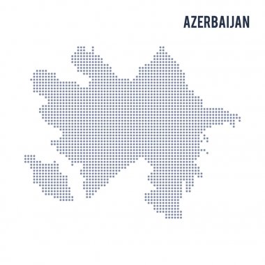 Vektör noktalı beyaz arka plan üzerinde izole Azerbaycan Haritası .