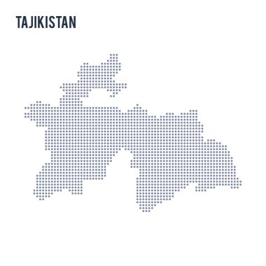 Vektör noktalı beyaz arka plan üzerinde izole Tacikistan Haritası .