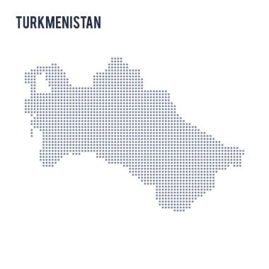 Beyaz arka plan üzerinde izole Türkmenistan vektör noktalı Haritası .