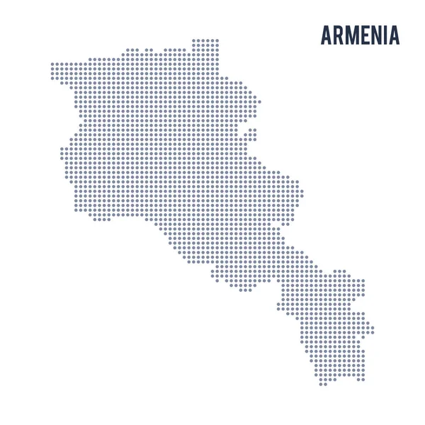 Beyaz arka plan üzerinde izole Ermenistan vektör noktalı Haritası . — Stok Vektör