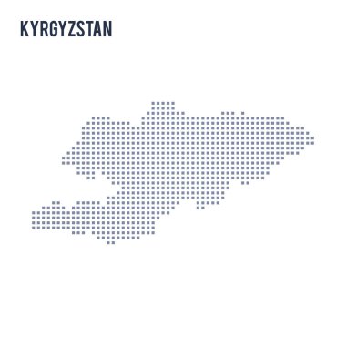 Vektör piksel beyaz arka plan üzerinde izole Kırgızistan Haritası