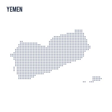 Vektör piksel beyaz arka plan üzerinde izole Yemen Haritası