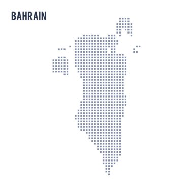 Vektör piksel beyaz arka plan üzerinde izole Bahreyn Haritası