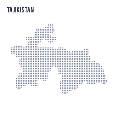 Vektör piksel beyaz arka plan üzerinde izole Tacikistan Haritası
