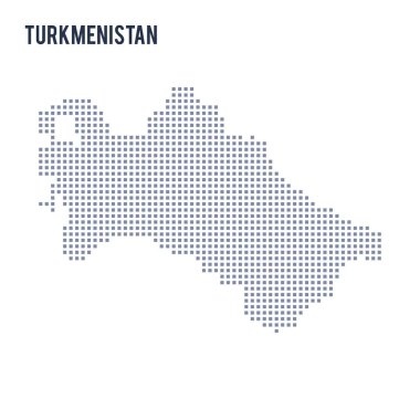 Vektör piksel beyaz arka plan üzerinde izole Türkmenistan Haritası