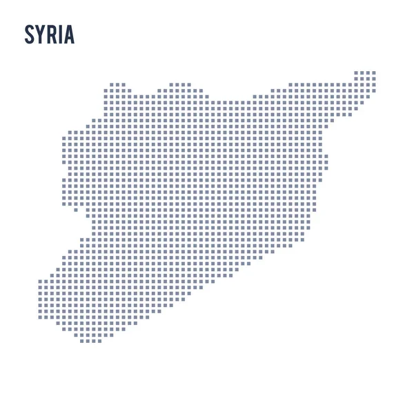 Vector pixel kort over Syrien isoleret på hvid baggrund – Stock-vektor